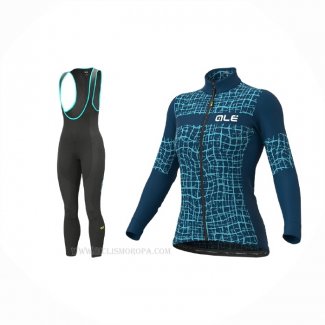 2021 Ropa Ciclismo Mujer ALE Profundo Azul Mangas Largas y Culotte Lunga (2)